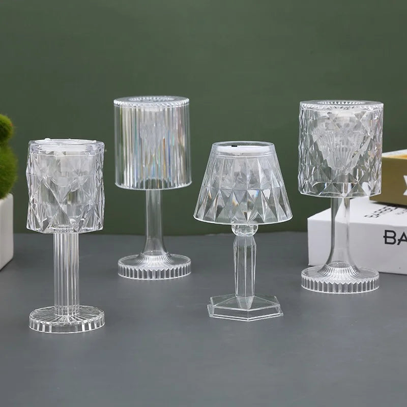 Crystal LED Table Lamp – Colour Changing Touch Night Light | Decorative Bedside Lamp | Elegant Ambient Lighting