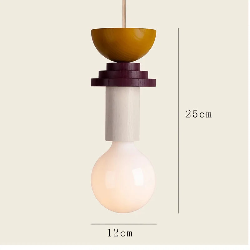 Halden Wood Pendant Light – Nordic LED Hanging Lamp | Minimalist Wooden Ceiling Light for Contemporary Interiors
