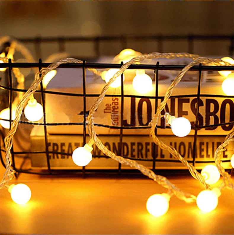 LumiOrb Globe String Lights – 10M LED Fairy Lights | USB & Battery Powered Decorative Lighting