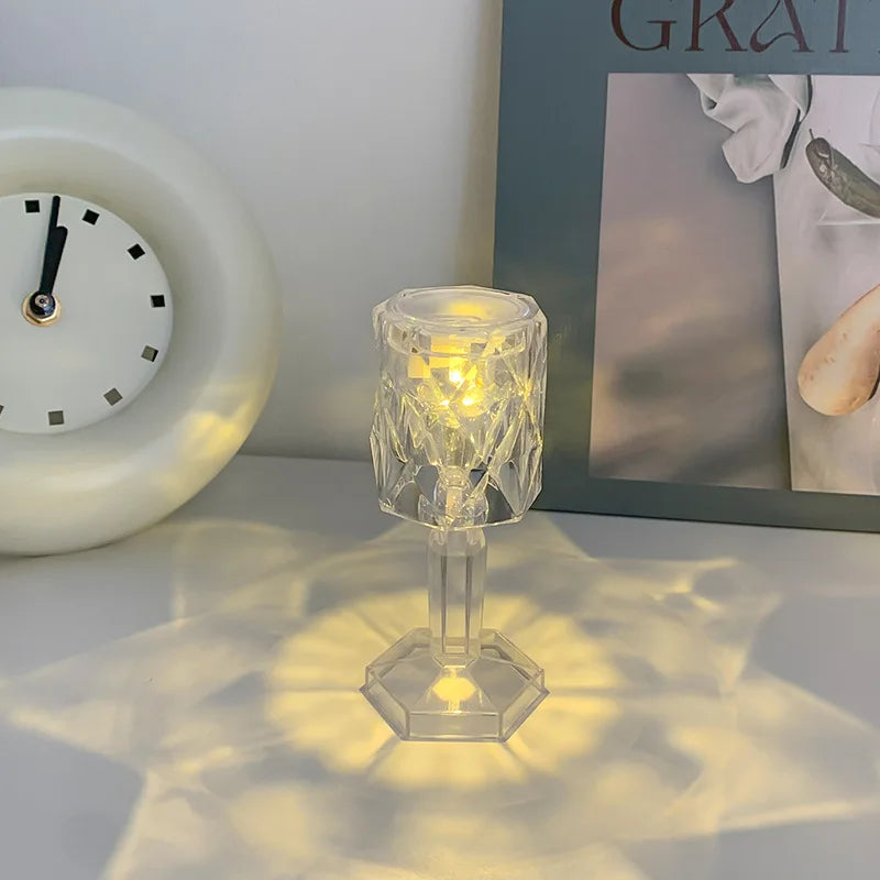 Crystal LED Table Lamp – Colour Changing Touch Night Light | Decorative Bedside Lamp | Elegant Ambient Lighting