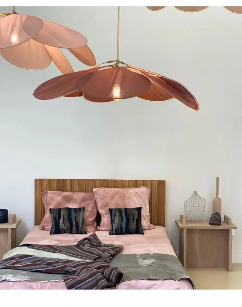 Floral Fabric Pendant Light – Designer E27 Ceiling Lamp | Artistic Ambient Lighting | Contemporary Statement Feature