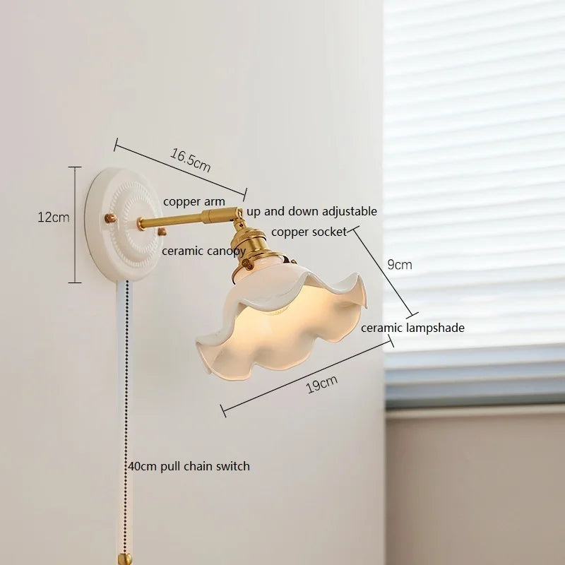 Aurelle Ceramic Wall Light – Adjustable E27 Wall Lamp | Contemporary Copper Lighting | Elegant Interior Illumination