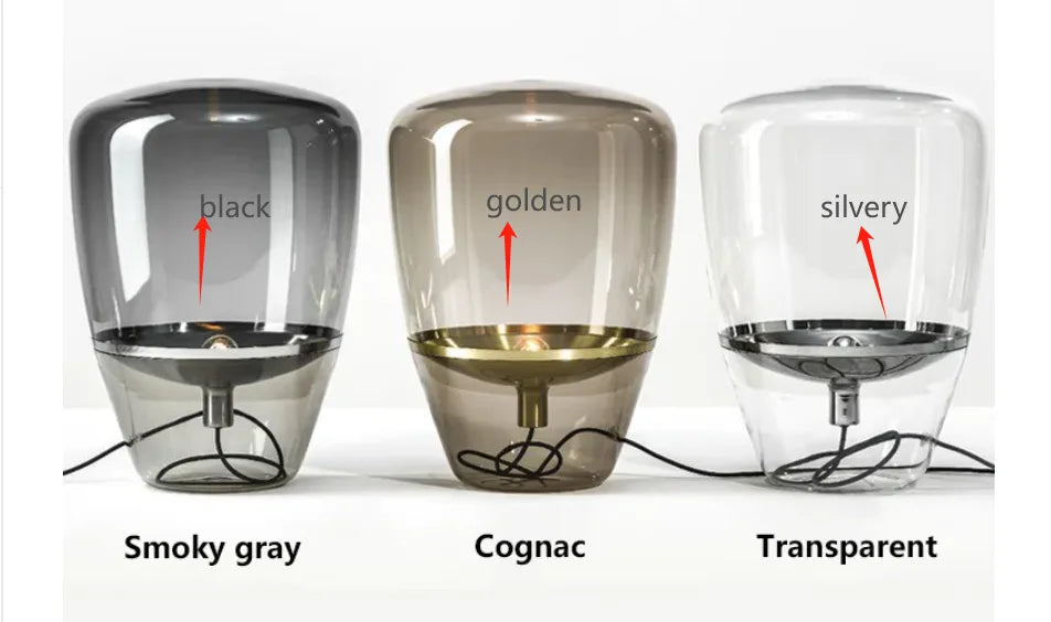 AuroraGlow – Nordische Designer LED Tischlampe aus Glas-Leuchtezauber