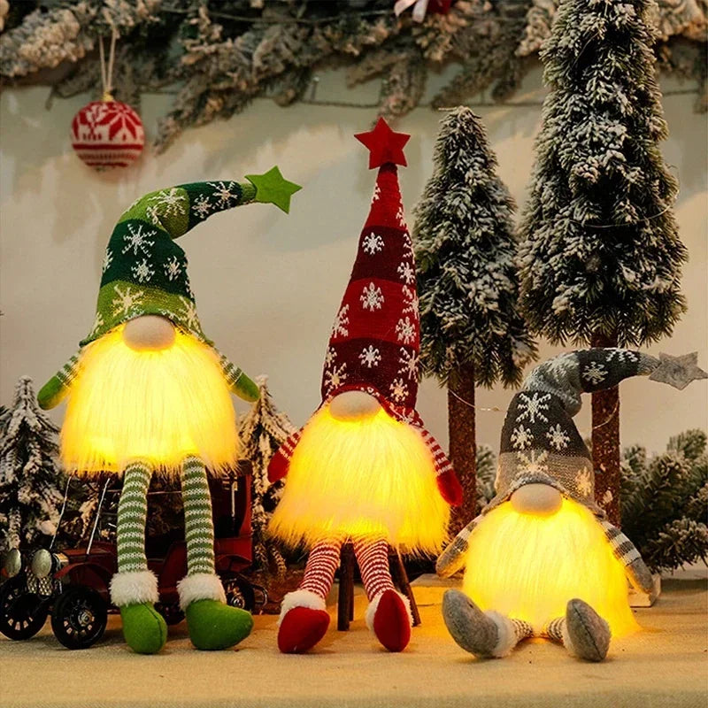 LUMIGNOME LED Christmas Gnome – Illuminated Scandinavian Plush Decoration | Festive Holiday Ornament