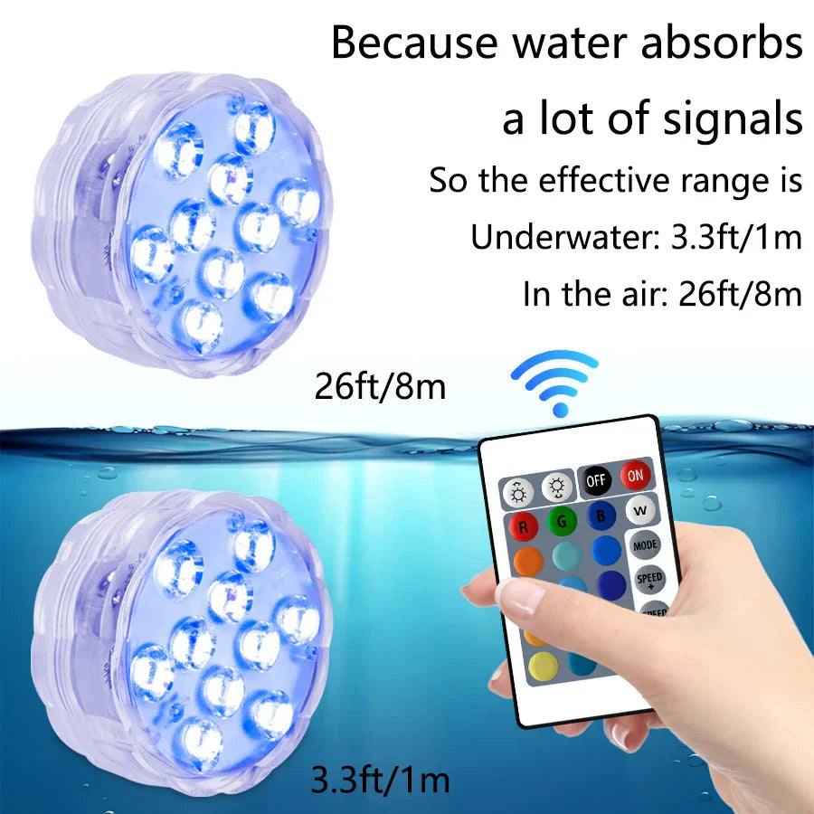 LUMISNAP 10-LED RGB Unterwasser-Magnetleuchten-Leuchtezauber