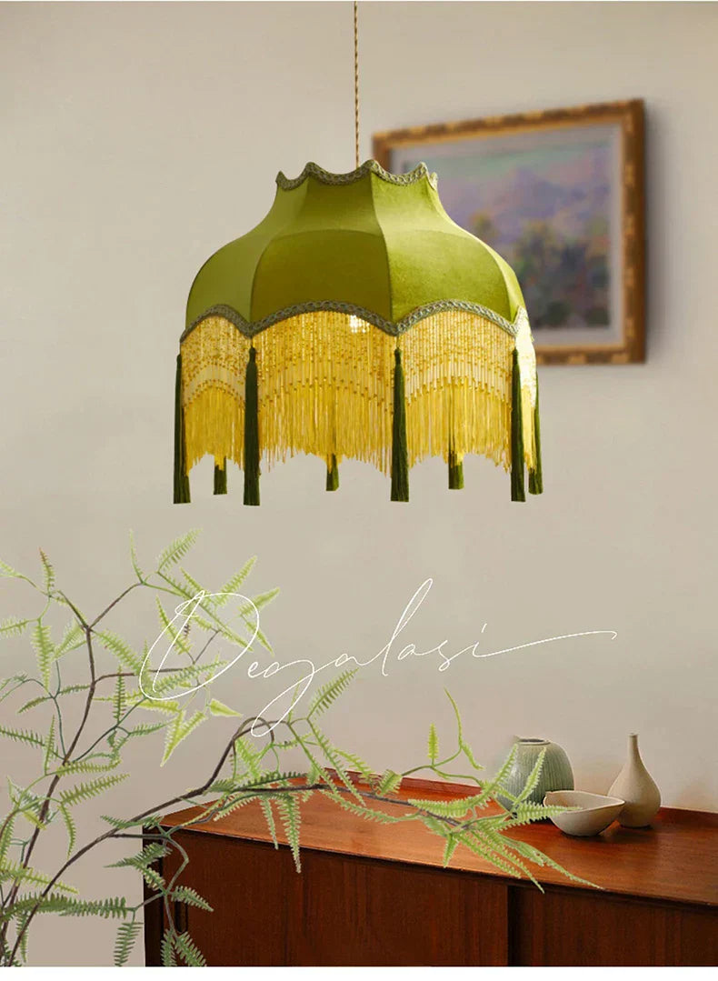 Versailles Tassel Pendant Light – French Vintage Chandelier | Luxury Fabric Ceiling Lamp | Timeless Interior Elegance