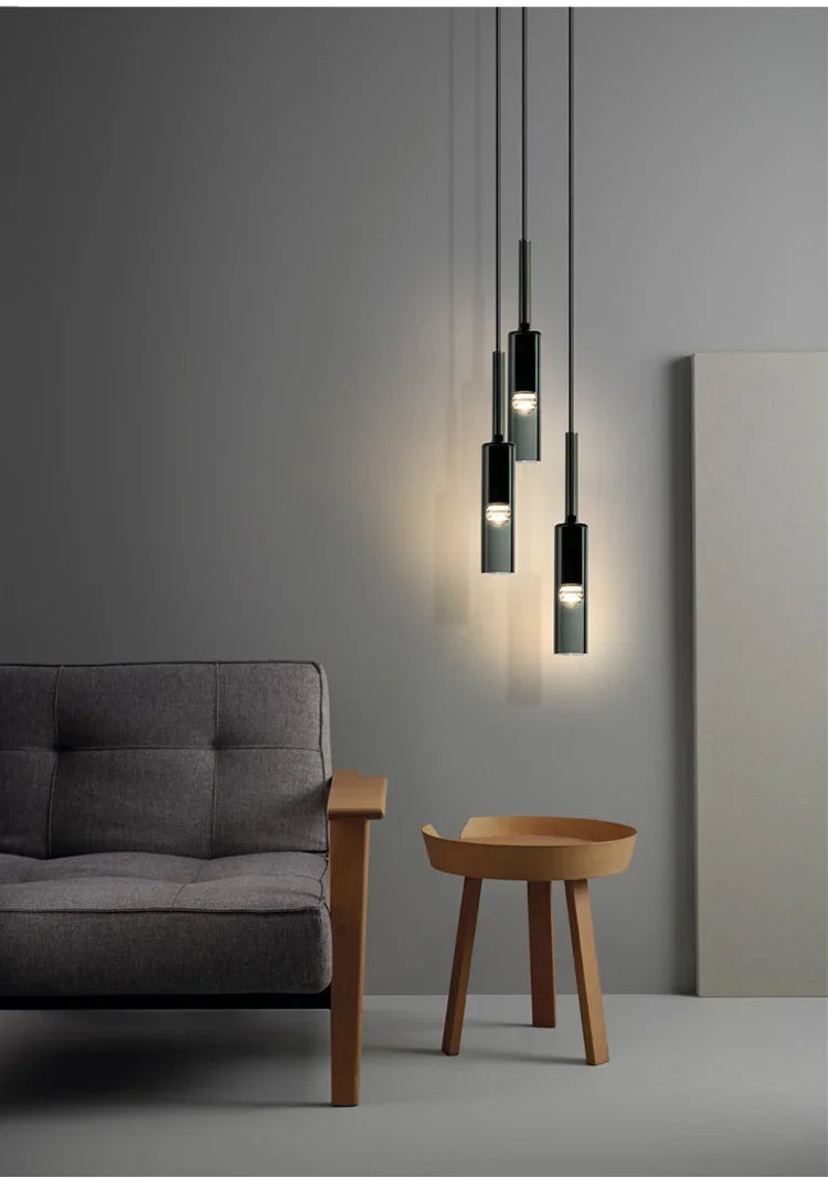 Noir Glass Pendant Light – Contemporary E27 Ceiling Light | Elegant Ambient Illumination | Modern Interior Statement