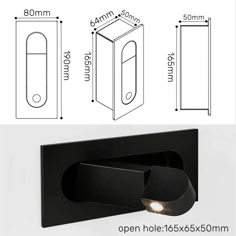 Arctis Pivot Wall Light – Adjustable Recessed LED Reading Lamp | Minimalist Nordic Wall Lighting