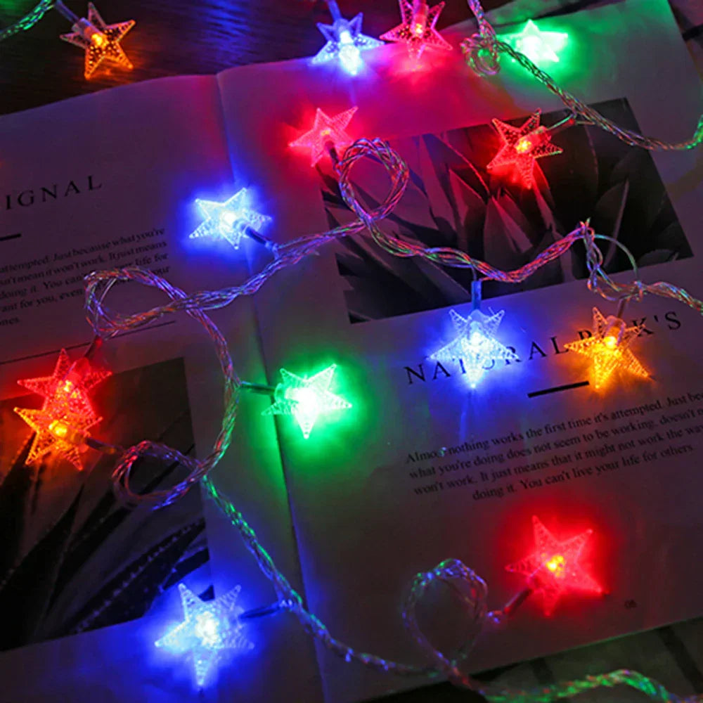 StellaGlow LED Star String Lights – Battery-Powered Decorative Fairy Lights for Indoor & Outdoor Use