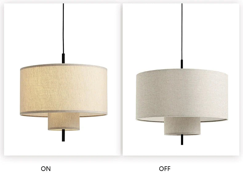 Scandinavian Wabi-Sabi Fabric Pendant Light – Modern LED Ceiling Pendant | Soft Ambient Lighting | Designer Hanging Lamp
