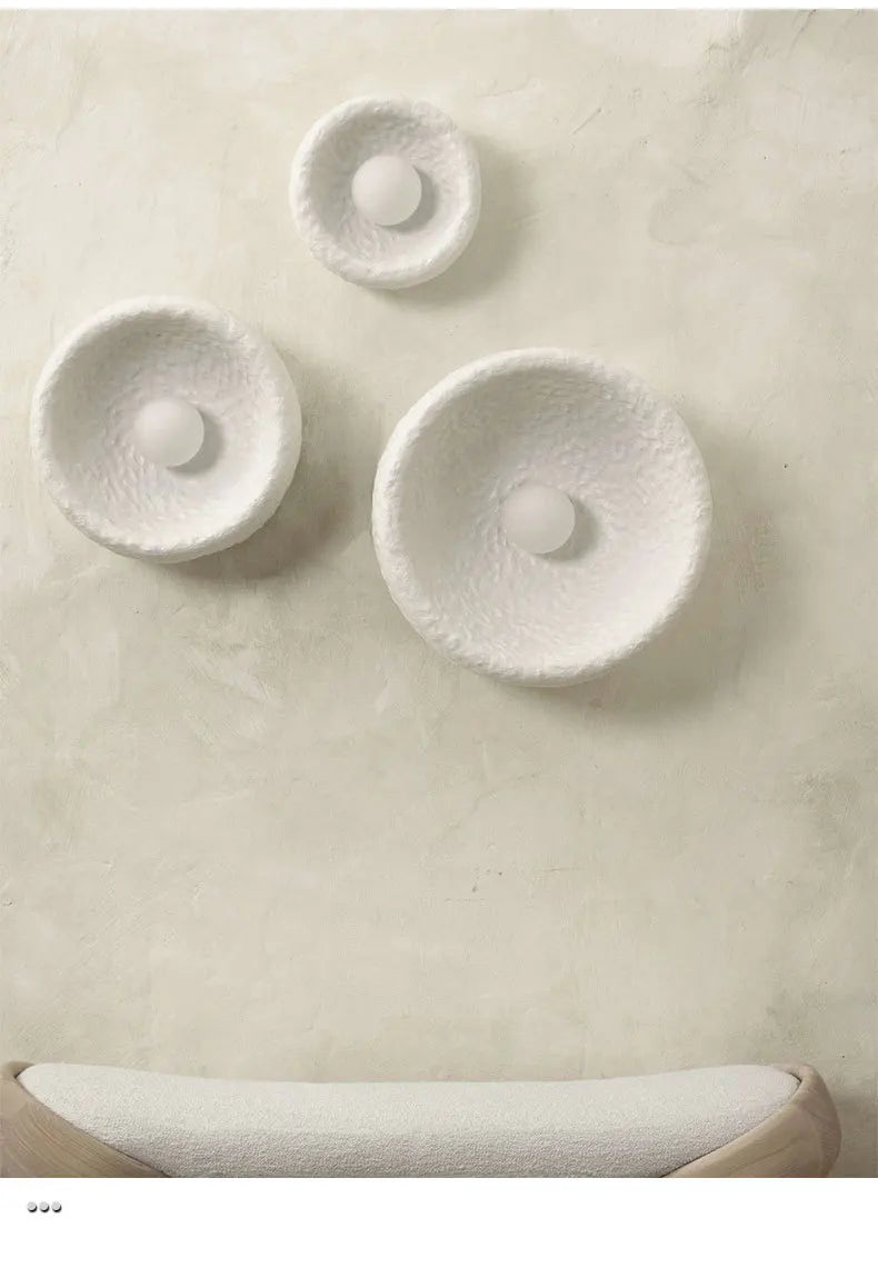 Wabi-Sabi Resin Wall Light – Retro Japanese LED Wall Sconce | Warm Minimalist Ambient Lighting