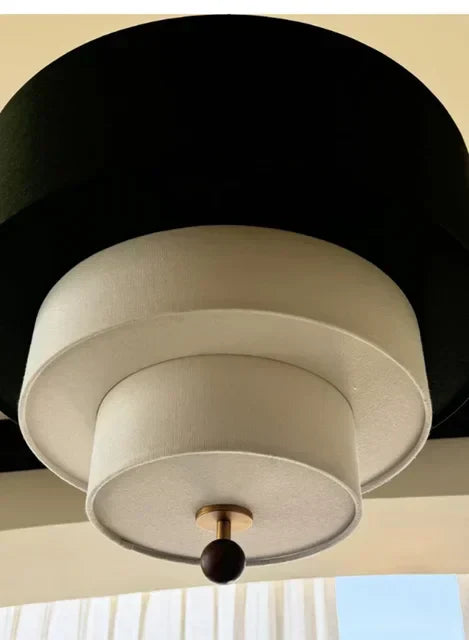 Boho Fabric Pendant Light – Wooden Ceiling Lamp | Warm Ambient Lighting | Rustic Modern Interior Décor