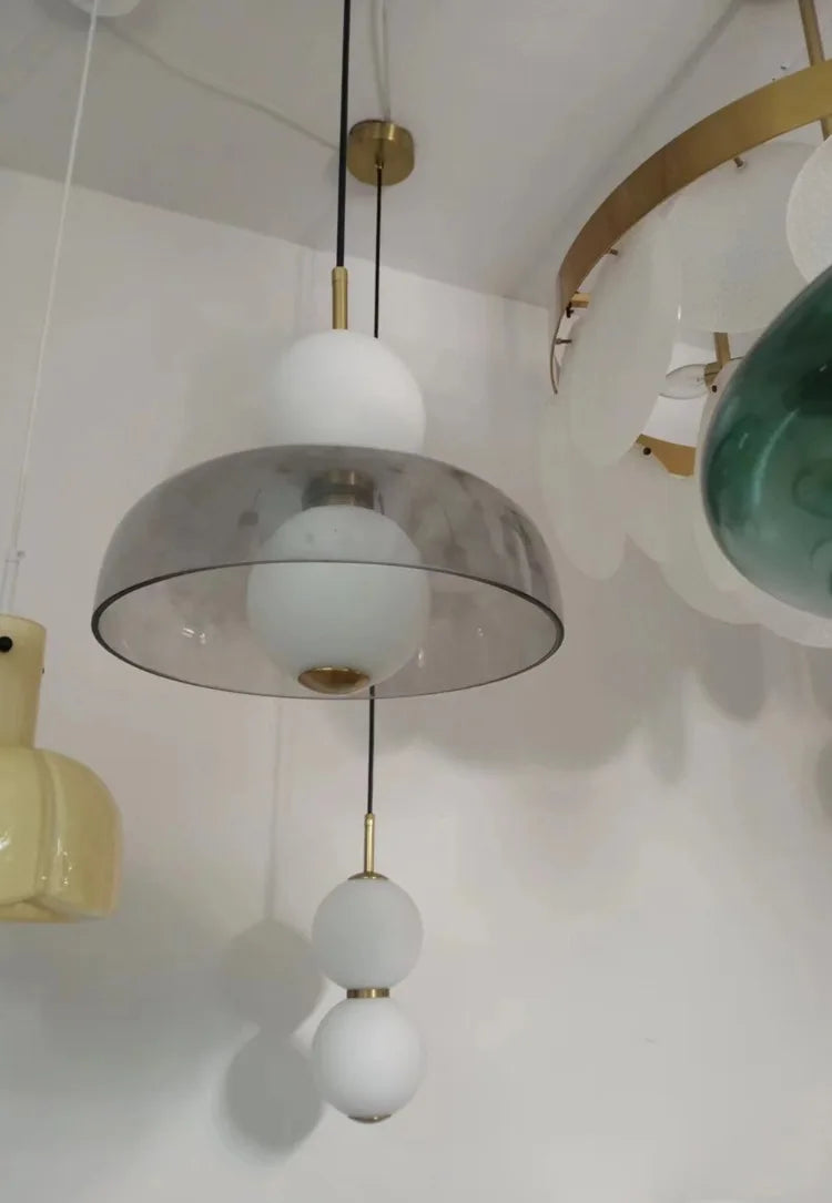 Nordic Globe Pendant Light – Double Glass LED Ceiling Lamp | Scandinavian Designer Lighting | Elegant Dining Room Feature