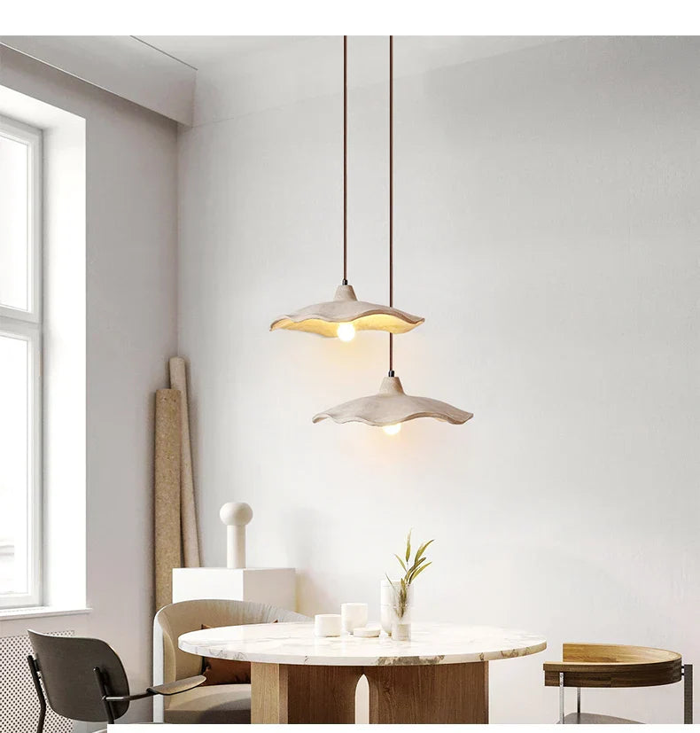 Japandi Wooden Pendant Light – Minimalist LED Ceiling Lamp | Wabi-Sabi Interior Lighting | Natural Contemporary Design