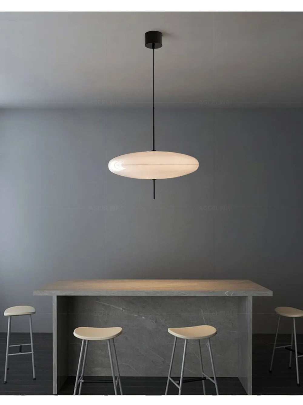 Modern UFO Pendant Light – Minimalist LED Hanging Lamp in Black or White for Living Rooms, Bedrooms, Restaurants & Offices