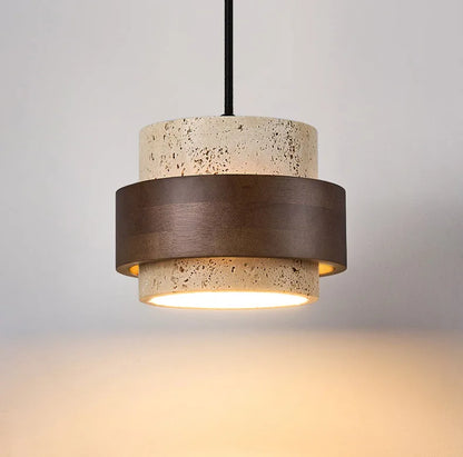 Natural Stone Pendant Light with LED – Modern Minimalist Hanging Lamp | Warm Ambient Interior Lighting
