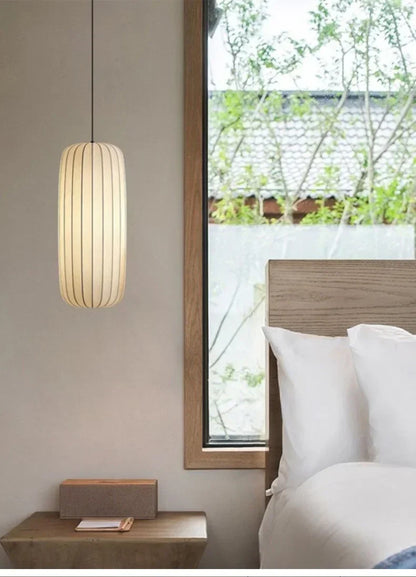Serenea Silk Pendant Light – Wabi-Sabi Hanging Lamp | Japanese Nordic Ceiling Light for Elegant Interiors