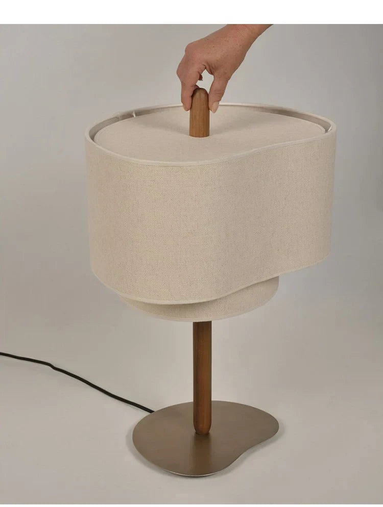 Hoshina Floor Lamp – Wabi-Sabi Fabric Standing Light | Japanese Minimalist LED Lamp for Calm Interiors
