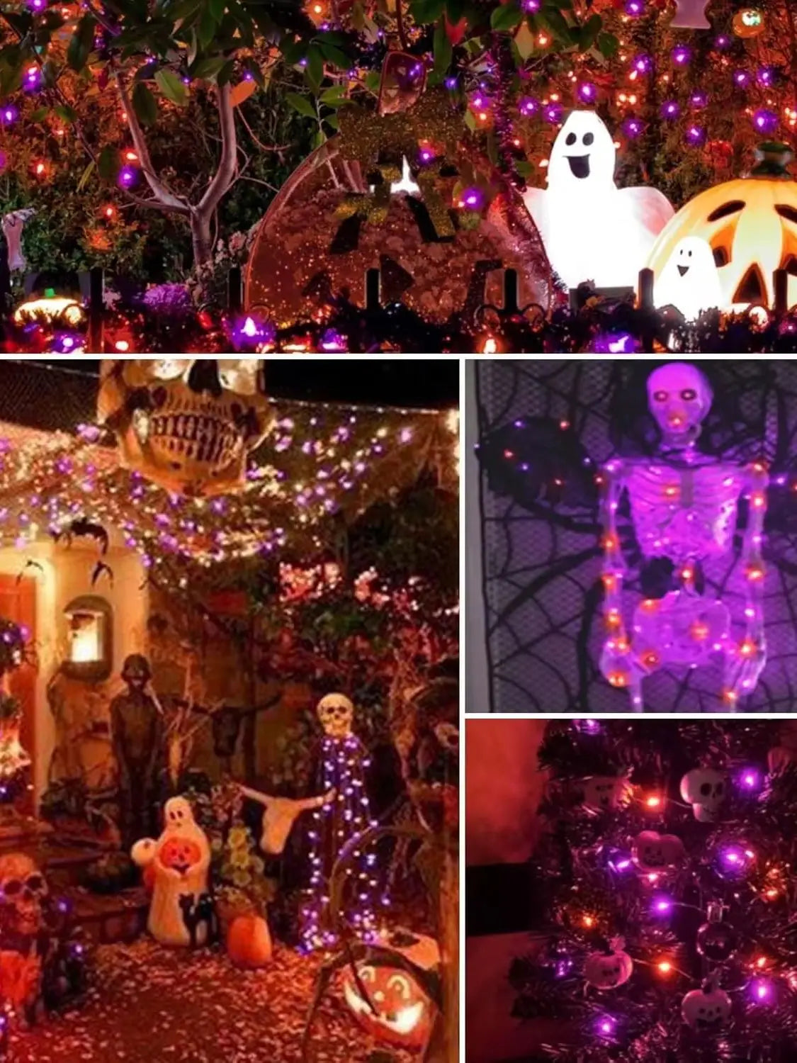 GLOWSPELL LED String Lights – Purple & Orange Halloween Fairy Lights | USB Powered with Remote Control