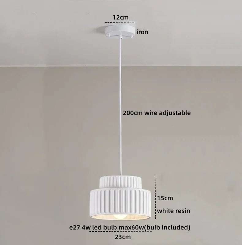 Veloura Resin Pendant Light – Nordic LED Ceiling Lamp | Minimalist Japandi Lighting for Modern Interiors