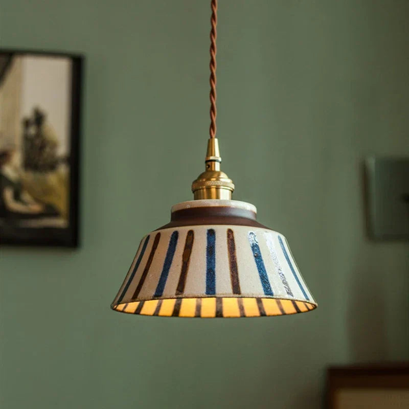 AuroraGlaze Pendant Light – Creative Glazed Ceramic LED Hanging Lamp (E27, 90–260V)