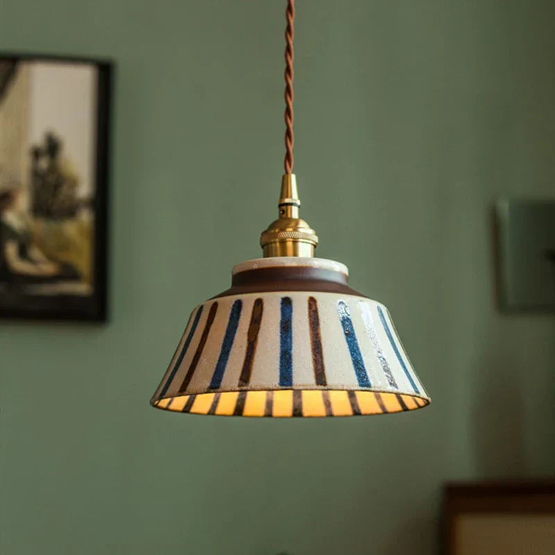 AuroraGlaze Pendant Light – Creative Glazed Ceramic LED Hanging Lamp (E27, 90–260V)