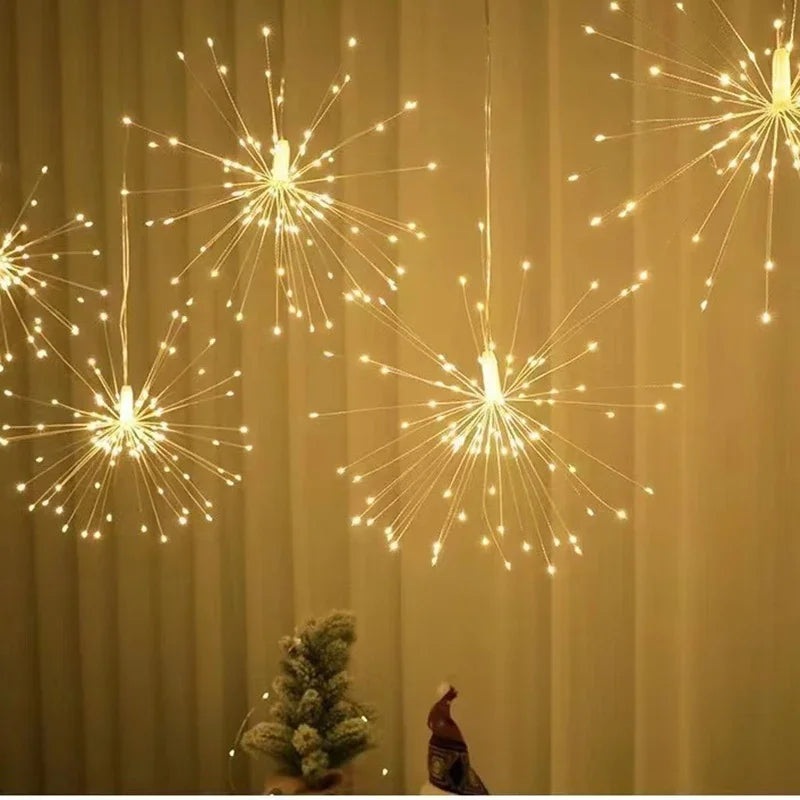 SternFeuer LED Firework Christmas Lights – Battery-Powered Fairy Lights for Home, Garden & Festive Decorations