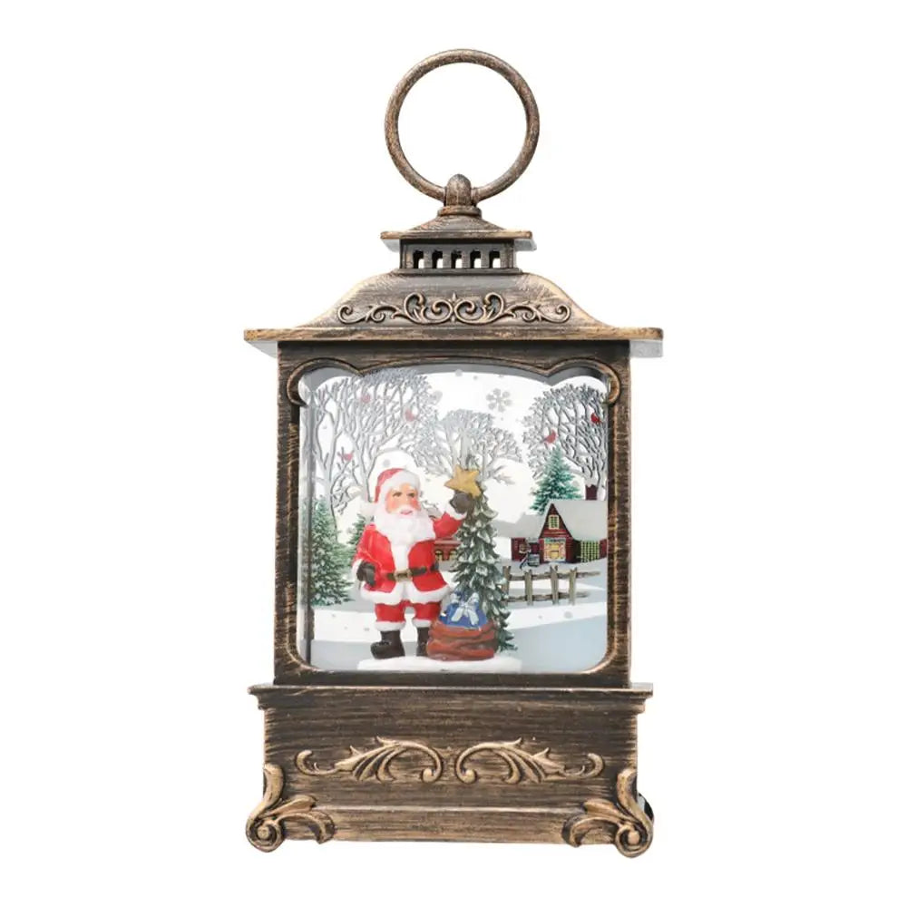 LumiGlobe LED Snow Lantern – Rotating Christmas Lantern with Snow Globe Effect