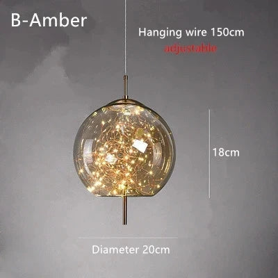 Modern Glass LED Pendant Light – Dimmable Designer Ceiling Light | Elegant Hanging Lamp | Contemporary Home Lighting