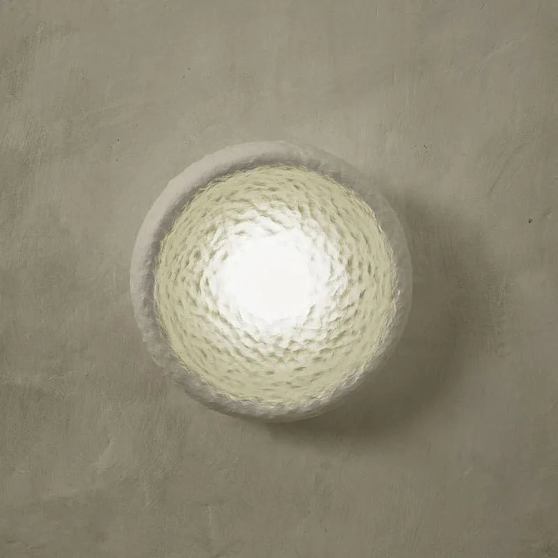 Wabi-Sabi Resin Wall Light – Retro Japanese LED Wall Sconce | Warm Minimalist Ambient Lighting