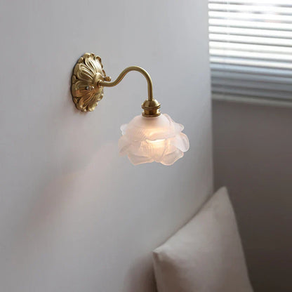 Frosted Glass LED Wall Light with Copper Finish – Modern Luxury Wall Sconce | Elegant Ambient Lighting