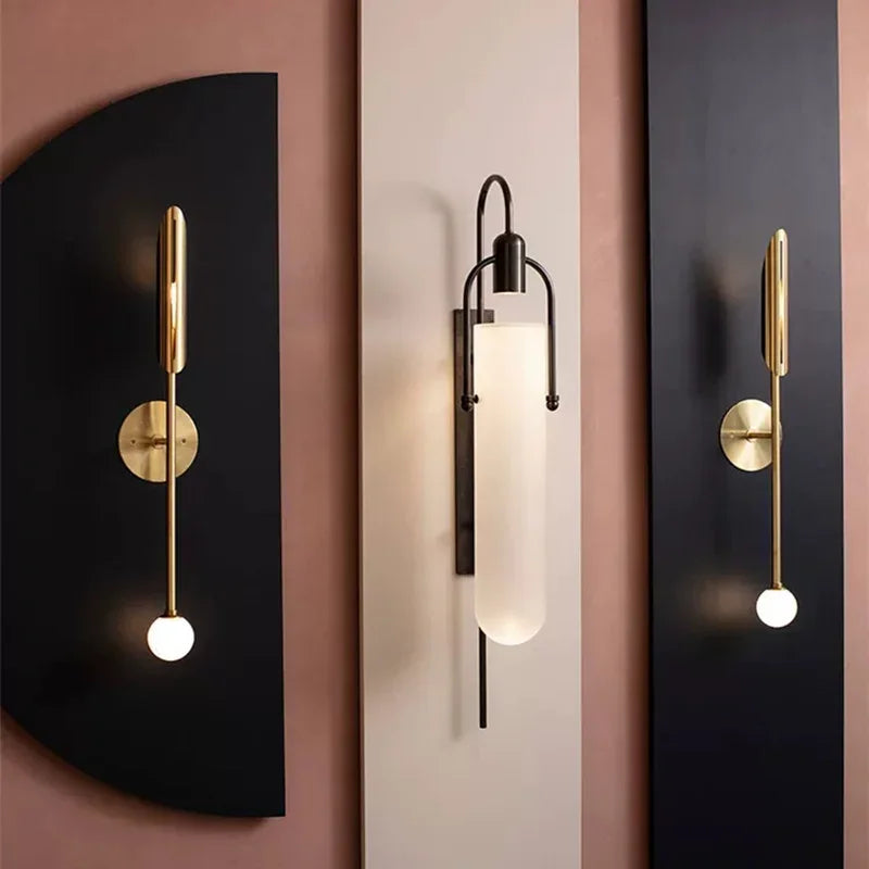 Gold Glass Wall Light – Luxury G9 Wall Lamp | Contemporary Up & Down Lighting | Elegant Interior Accent