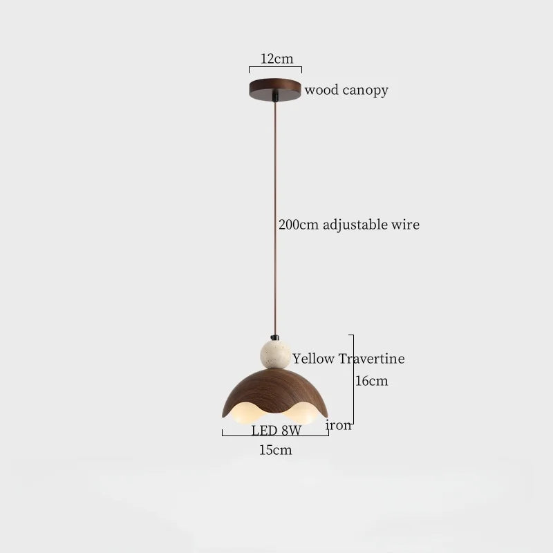 Travora Wabi Pendant Light – Natural Travertine Stone Ceiling Lamp | Japandi Ambient Lighting | Sculptural Interior Elegance