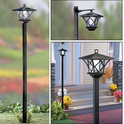 SolarEleganz 2-in-1 Solar-Pfostenlampe-Leuchtezauber