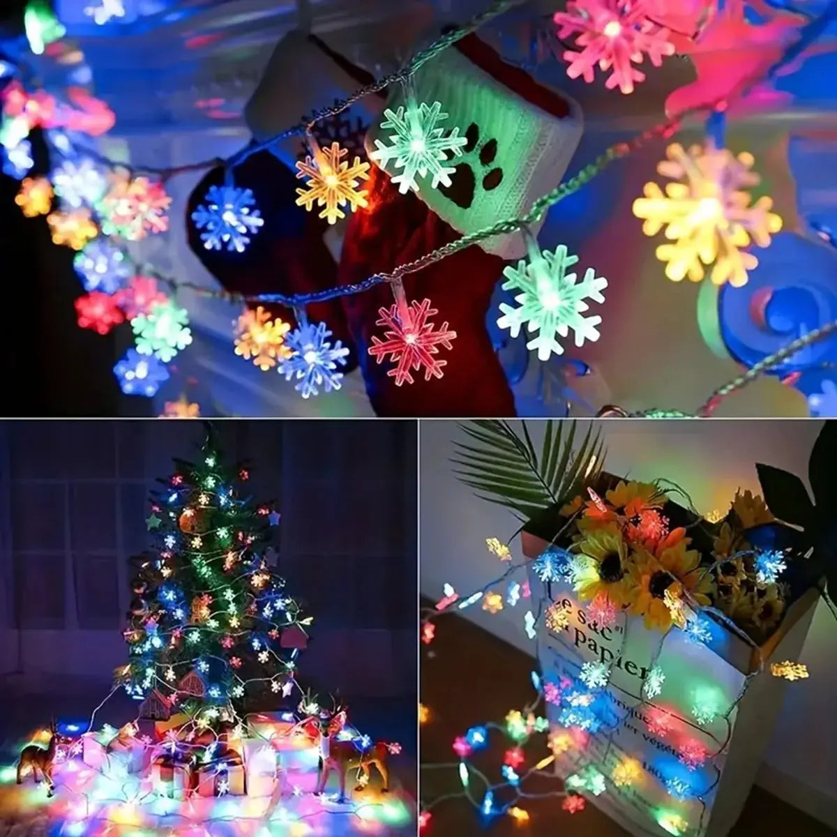 FrostLume LED Snowflake String Lights – Festive Decorative Lighting for Indoor & Outdoor Use