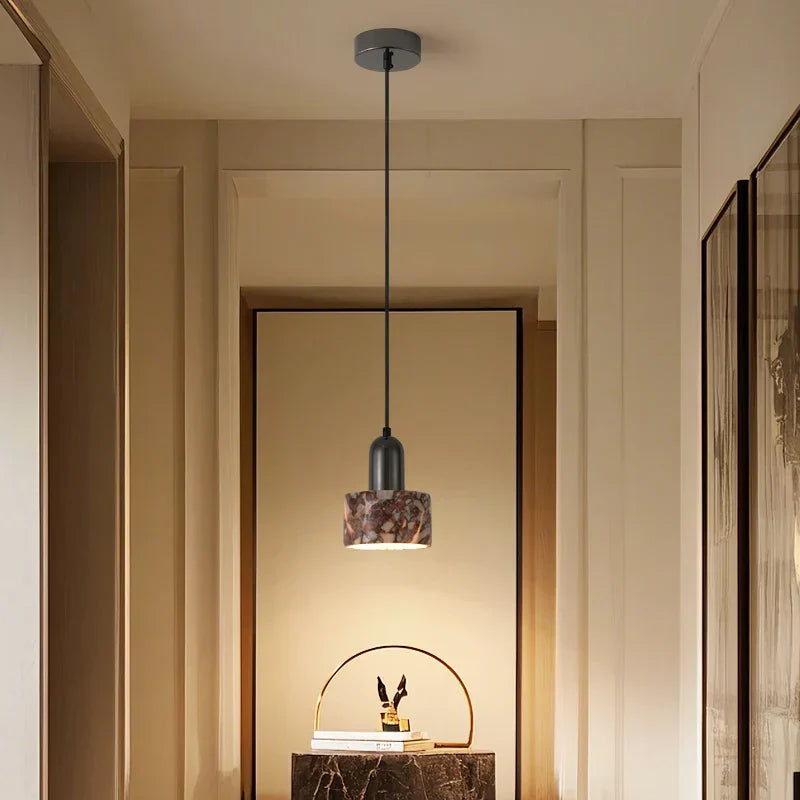 Bulgari Stone Pendant Light – Wabi-Sabi Marble Ceiling Lamp | Luxury Ambient Lighting | Contemporary Interior Statement
