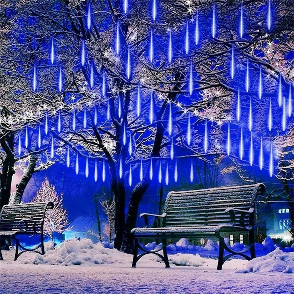 SternFall 50cm LED Meteor Shower String Lights – 8-Tube Falling Rain Lights for Outdoor Christmas & Garden Decoration