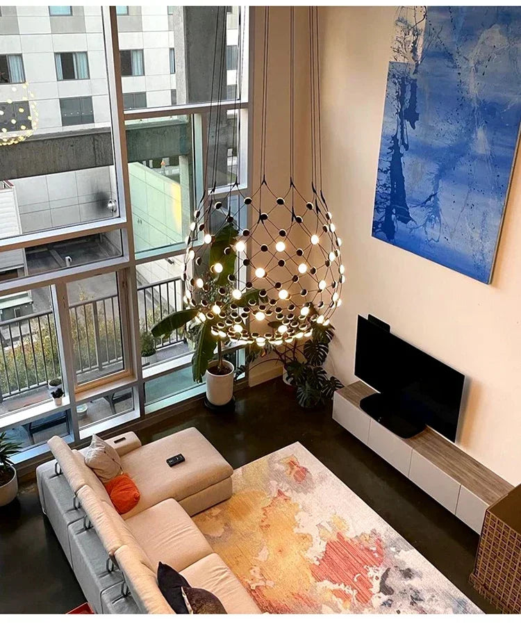 Modern Linear Pendant Light – Minimalist E27 Ceiling Lamp | Contemporary Ambient Lighting | Sleek Interior Statement