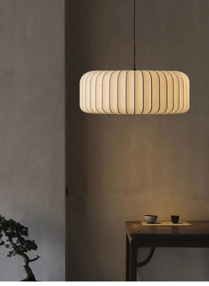 Serenea Silk Pendant Light – Wabi-Sabi Hanging Lamp | Japanese Nordic Ceiling Light for Elegant Interiors