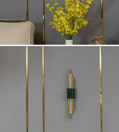 Marble LED Wall Light with Gold & Black Finish – Modern Luxury Wall Sconce | Elegant Ambient Interior Lighting