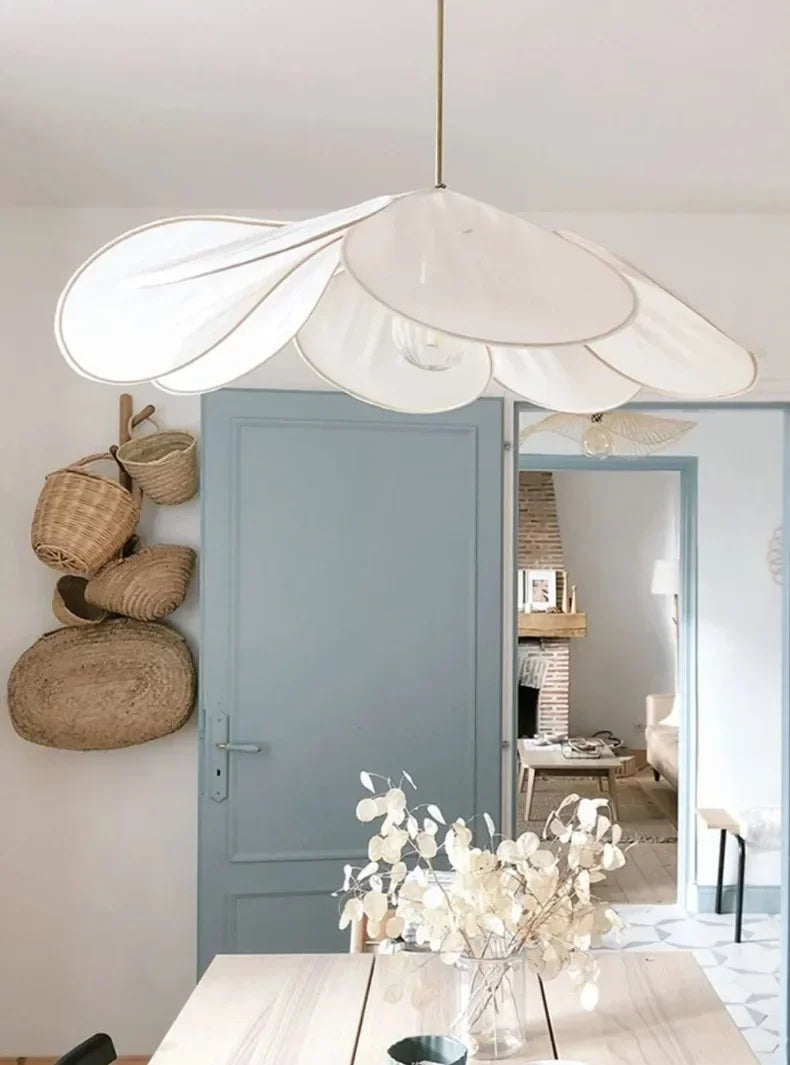 Floral Fabric Pendant Light – Designer E27 Ceiling Lamp | Artistic Ambient Lighting | Contemporary Statement Feature