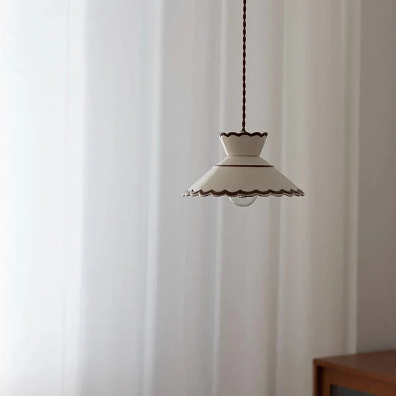 Dark Green Ceramic Pendant Light with Copper Finish – Retro Nordic Ceiling Lamp | Elegant Ambient Lighting