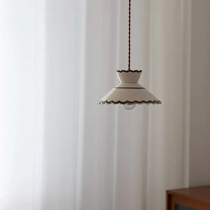 Dark Green Ceramic Pendant Light with Copper Finish – Retro Nordic Ceiling Lamp | Elegant Ambient Lighting