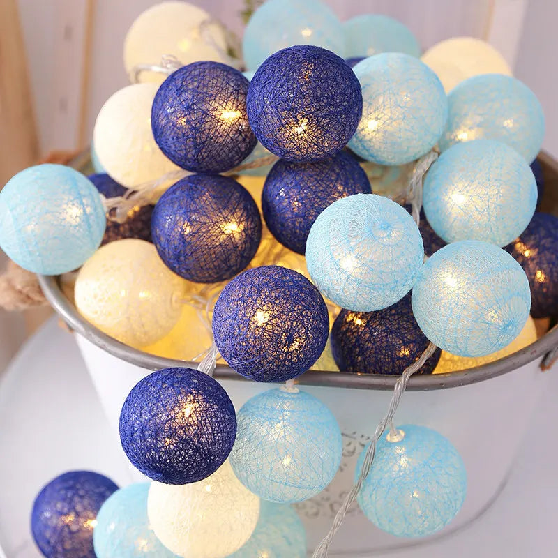 LumiCotton LED Cotton Ball String Lights – Decorative Fairy Lights for Home, Garden & Seasonal Celebrations