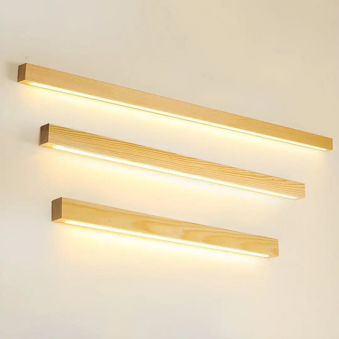Japanese Wood Wall Light – Minimalist LED Wall Lamp | Up & Down Ambient Lighting | Japandi Interior Feature