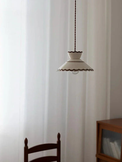 Dark Green Ceramic Pendant Light with Copper Finish – Retro Nordic Ceiling Lamp | Elegant Ambient Lighting