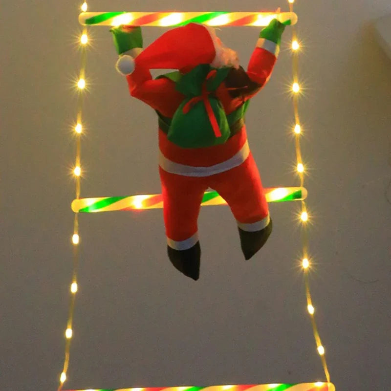 WeihnachtsLicht Santa Ladder LED Lights – Climbing Santa Christmas Decoration | USB-Powered Festive Lighting