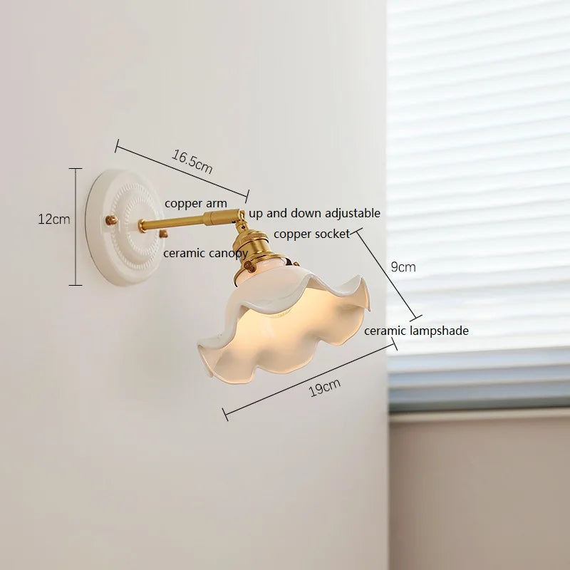 Aurelle Ceramic Wall Light – Adjustable E27 Wall Lamp | Contemporary Copper Lighting | Elegant Interior Illumination