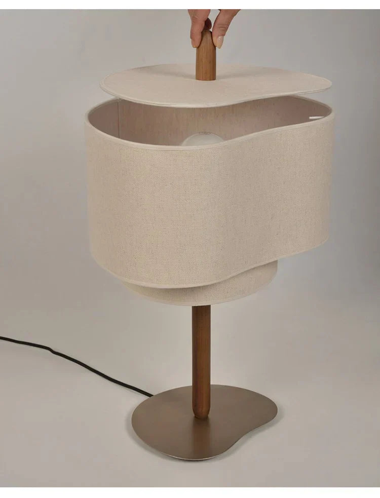 Hoshina Floor Lamp – Wabi-Sabi Fabric Standing Light | Japanese Minimalist LED Lamp for Calm Interiors