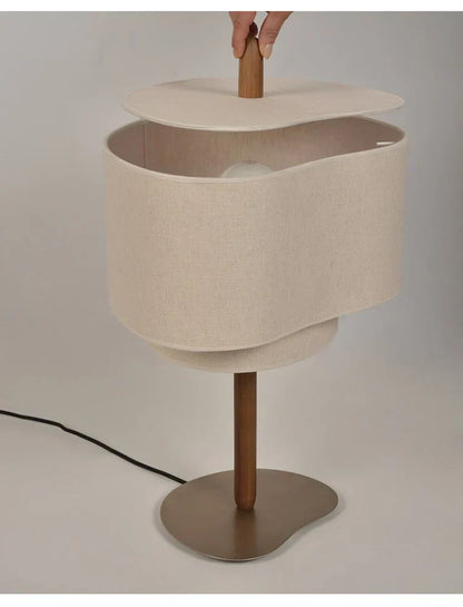 Hoshina Floor Lamp – Wabi-Sabi Fabric Standing Light | Japanese Minimalist LED Lamp for Calm Interiors